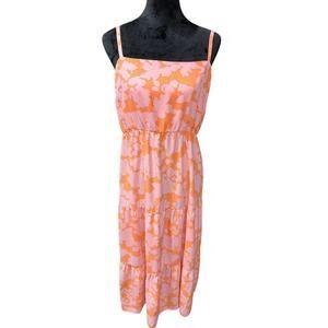 Social Standard Sundress Tiered elastic waist XL Floral Boho Garden Girl